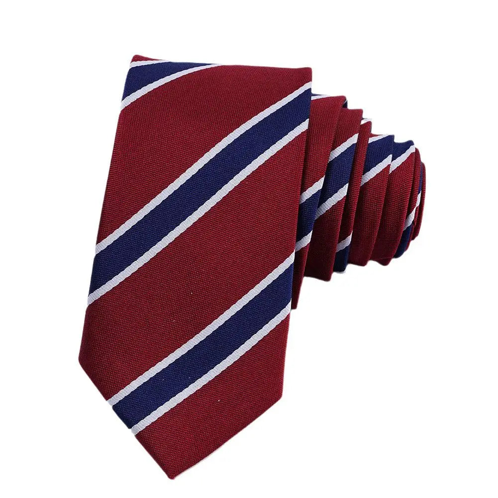 Women Men Stripe Tie Retro Jacquard Neck Tie Slim Necktie JK Korean College Style Simple All-match Trendy Accessories Daily Wear