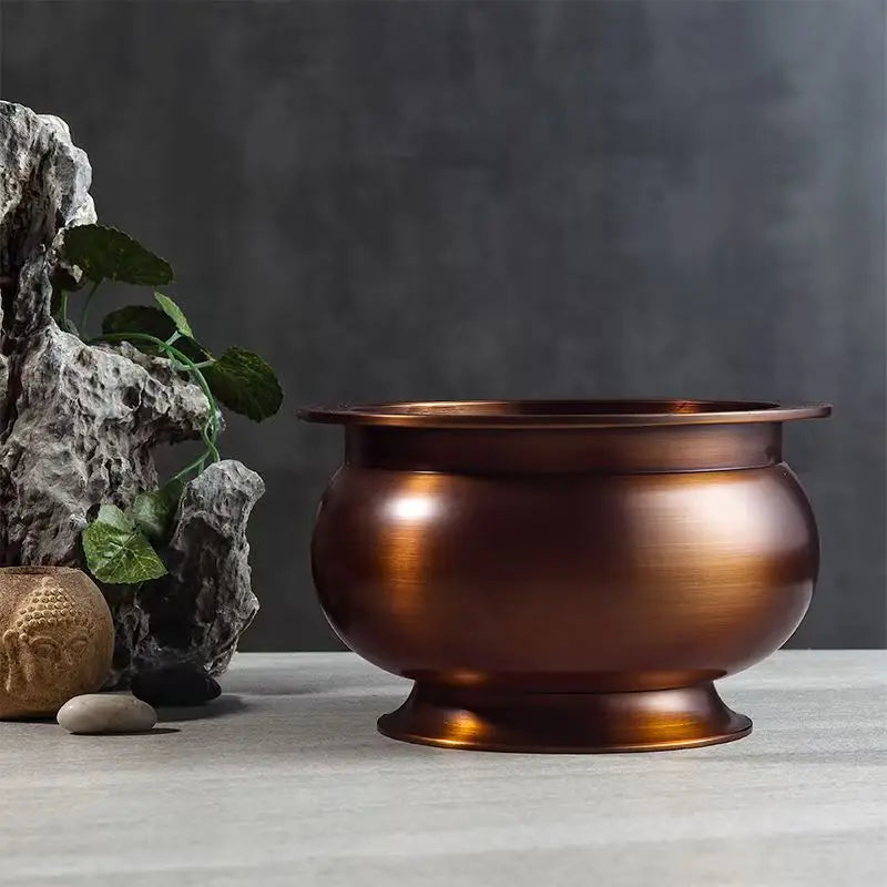 Golden Potted Household Decorative Articles, Buddha's Pure Copper Naked Incense Burner, Religious Articles Cornucopia