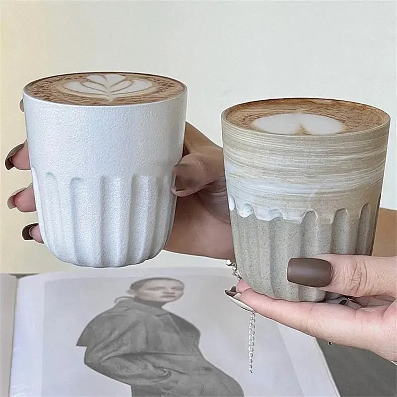 Ceramic Coffee Cup Japanese Stone Mug Coffee Mug Large Water Cup Japanese Simple Gradient Cup Beverage Utensil Kitchen