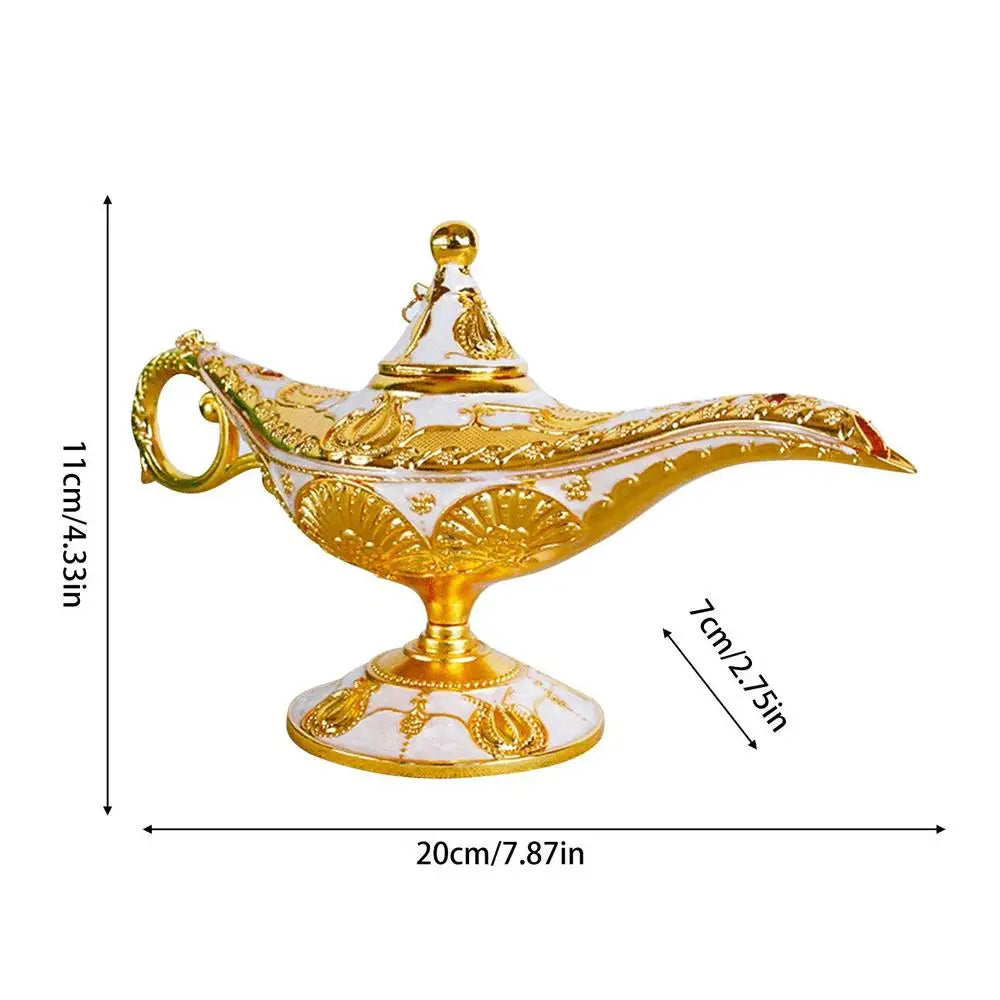 Legendary Aladdin Lamp Vintage Aladdin Lamp  Metal Crafts Classic Arabian Costume Props Tabletop Decor for Wedding Party