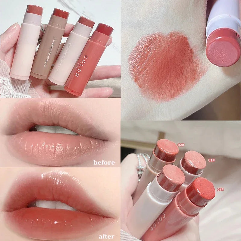 Cute Fruit Lip Balm Peach Tea Color Lip Gloss Natural Lasting Moisturizing Lighten Lip Lines Color Changing Jelly Plump Lip Care