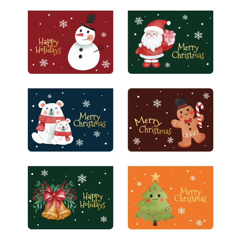 24pcs Vintage Christmas Greeting Cards | Assorted Holiday & Thank You Notes with Envelopes, Cartoon Animal Designs