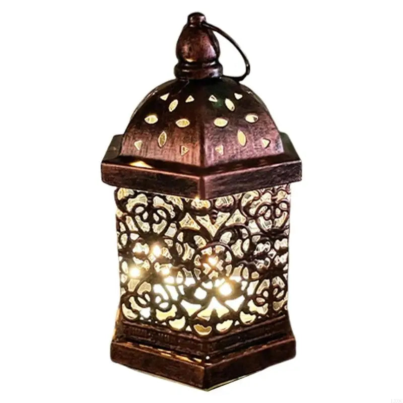Antique Vintage Hollowed Out Iron LED Lanterns Morocco Metal Hanging Lamp Lighting for Living Room or Bedroom Ambiances