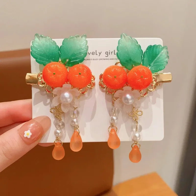 Children's Headwear Ancient Style Girl Hanfu Hair Bundle Wig Accessories Princess Dress Up Gift