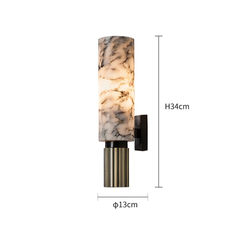 Modern Marble Wall Lamp Luxury Natural Marble Wall Lamp Villa Aisle Corridor Bedroom Study Wall Lamp