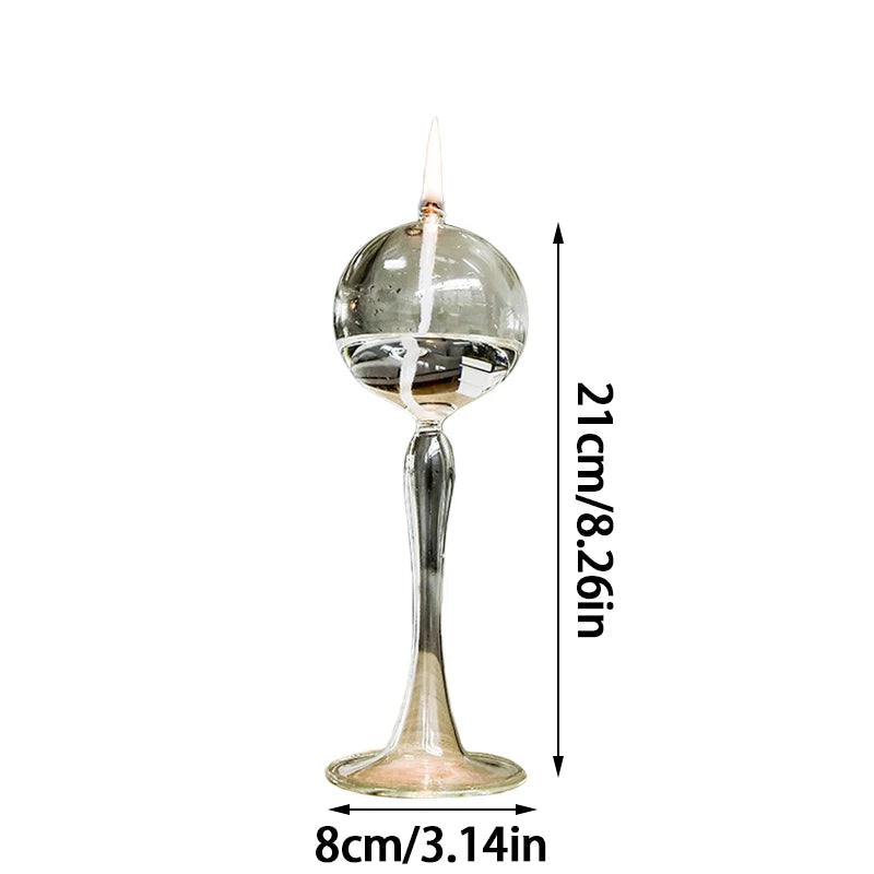 Transparent Glass Candlestick High Foot Oil Lamp Candlelight Candle Holders Rustic Wedding Party Dinner Home Table Decoration
