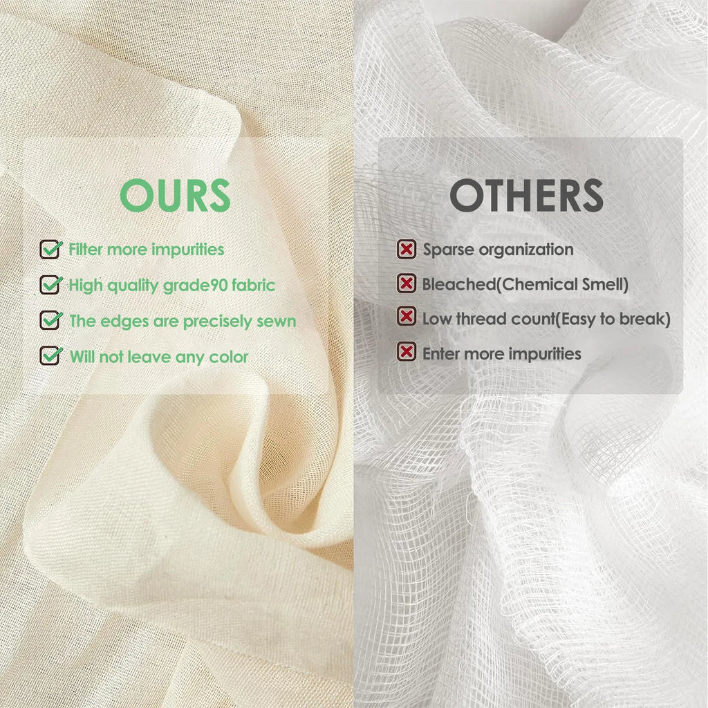 12Pcs Cheese Cloths Natural Unbleached Cotton Cheesecloth 20 Inch Square Cheese Cloths Reusable Organic Cheesecloth Cotton Cloth