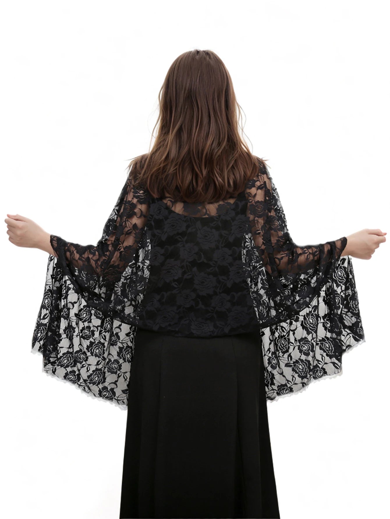 Elegant Rose Lace Shawl Wraps For Women Summer Hoasale Long Shwal Pashmina Ladies Decorate Stoles With Fashion Style