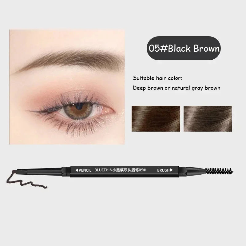 5 Colors Eyebrow Pencil Waterproof Natural Long Lasting Smooth Fill Fluff Blendable High Pigment Brow Pencil Eye Makeup Cosmetic