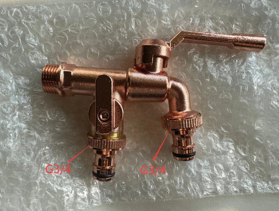 1PC Brass Bibcock 7 Colors Bronze Antique Outdoor Dual Outlet Faucet Washing Machine Out Garden Balcony Frost Protection Tap