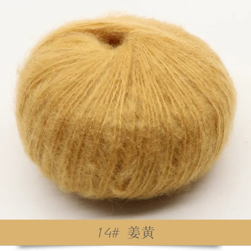 25g Worsted Natural Soft Silk Fine Wool Mohair Yarn Skein Baby Organic Crochet Hand Knitting Sewing Thread Scarf Shawl