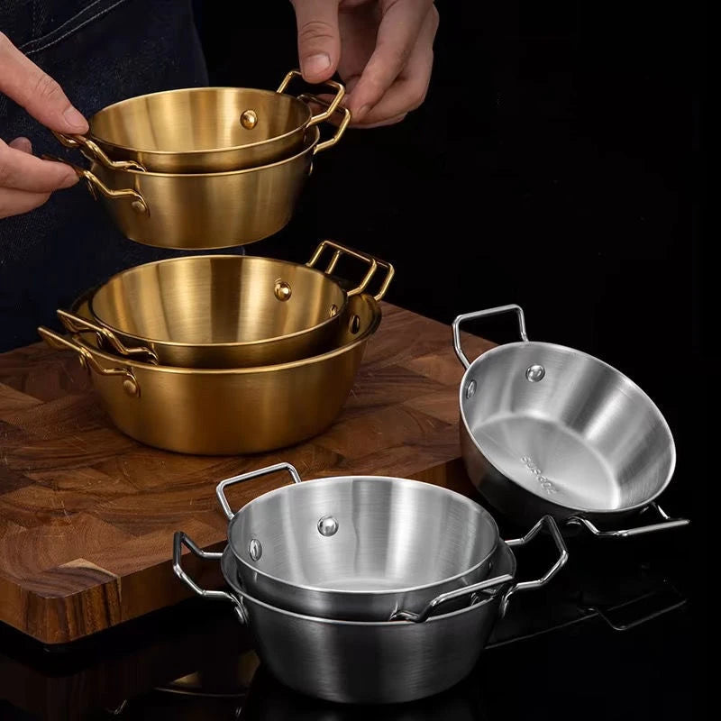 1pcs Stainless Steel Korean Style Pot Golden Sauce Dishes Appetizer Serving Dishes Sets Tray Spice Plates Kitchen Tableware