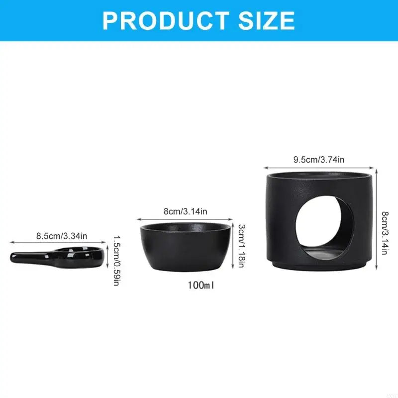 AXYC Cylinder Ceramics Essential Oil Burners Aromatherapies Lamp Fragrances Diffuser with Removable Bowl Tealight Spoon Set
