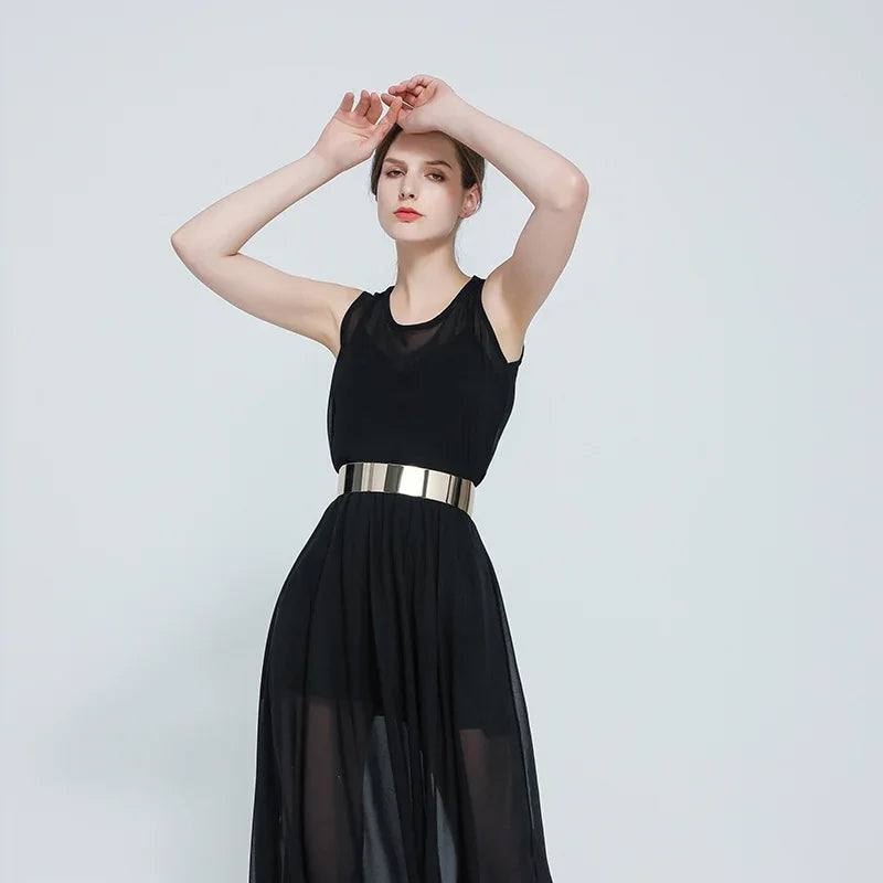 Width 4.5cm Metal Mirror Belt Fashion Women High Quality Waistband Golden Belt Cummerbunds European Style Girdle Strap Belt BL17