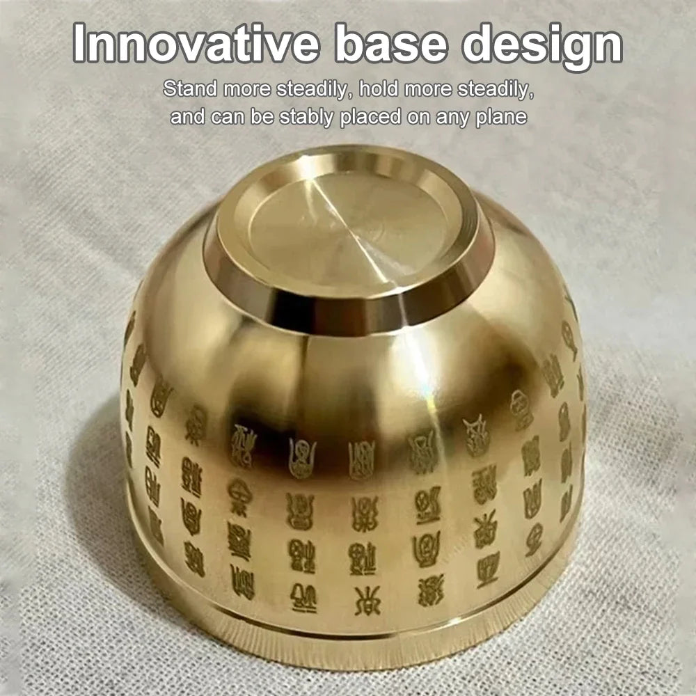 Brass Baifu Bowl Pure Brass Hundred Blessings Cup Table Small Decoration Ashtray Dessert Bowl Fortune Map Treasure Collection
