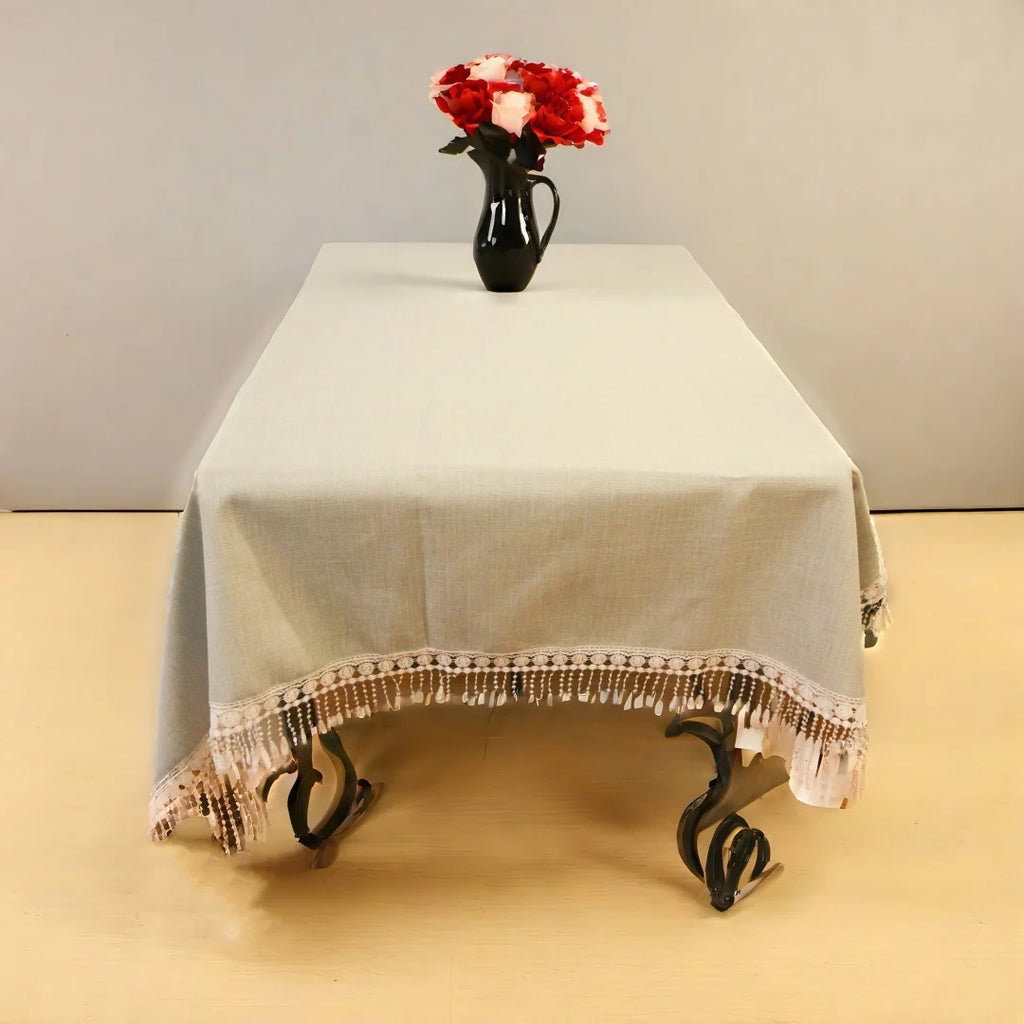 Classic Style Lace Linen Solid Color Tablecloth Exquisite Elegant