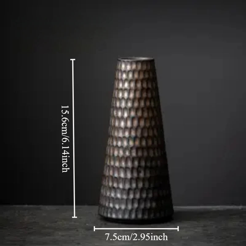 Gilt Vintage Ceramic Vase Home Decor Mini Flower Pot Hydroponic Small Vase Dried Flower Vase Decor Garden Tea Ceremony Ornaments