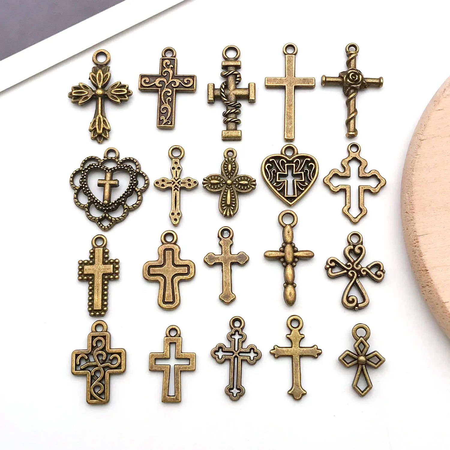 20 Styles Antique Silver Crosses - Perfect for Handmade Jewelry like Necklaces, Bracelets & Earrings"