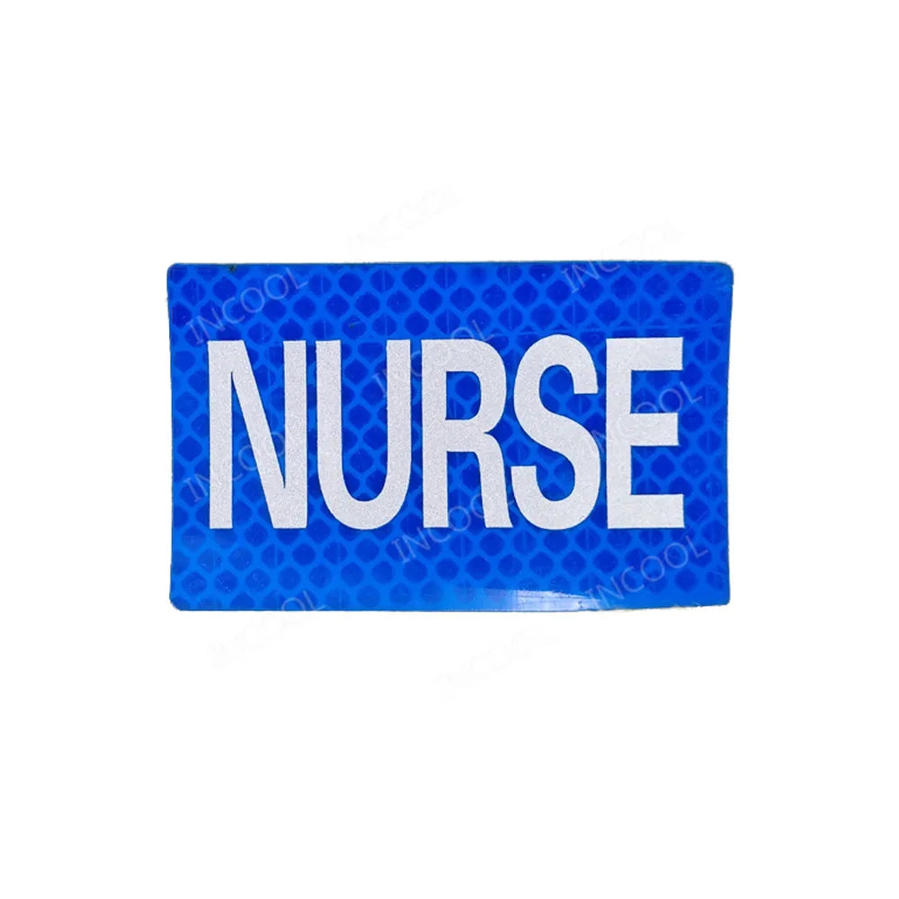 PRESS MEDIA INSTRUCTOR Doctor Nurse First Aid Staff IR Infrared Reflective Glow In Dark Patches Appliqued Embroidered Badges