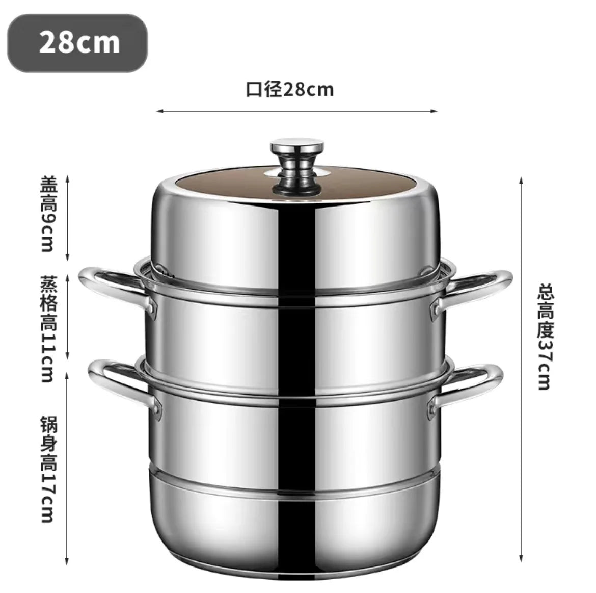 Multifunctional extra thick steamed bread pot 3 Layers Stainless Steel Steamer Gas Stove Induction Cooker Universal steam pot
