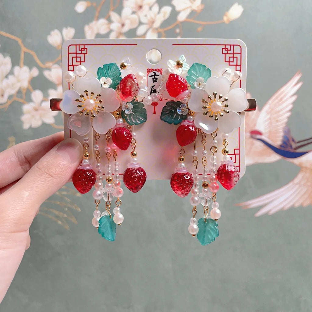 Children's Headwear Ancient Style Girl Hanfu Hair Bundle Wig Accessories Princess Dress Up Gift