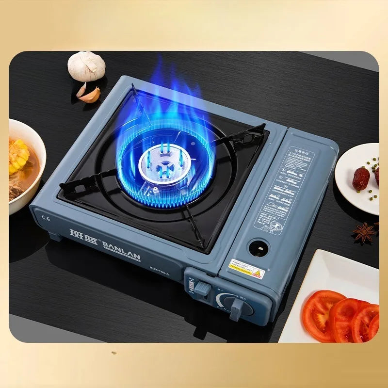 Portable outdoor gas stove, gas stove, commercial camping stove set, household windproof cookware