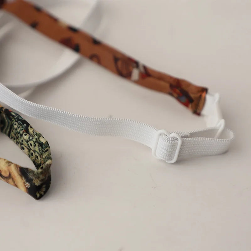 33cm Length Casual Trendy JK Ties Preppy Chic College Girl Short Necktie Polyester Floral Animal Printed Lazy-tie Vintage Cravat