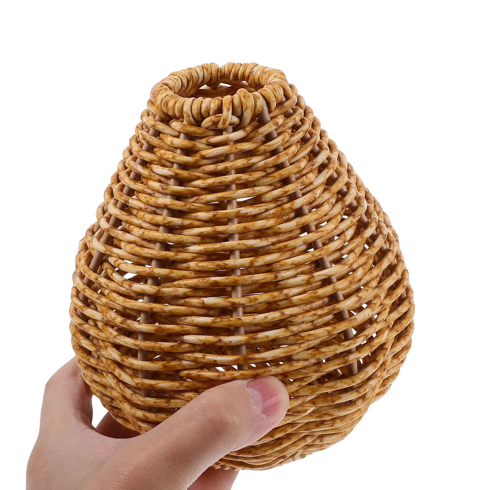 Rustic Vintage Vase Small Imitation Rattan Plastic Woven Flower Vases Home Office Decoration Simple Elegant Life Beauty