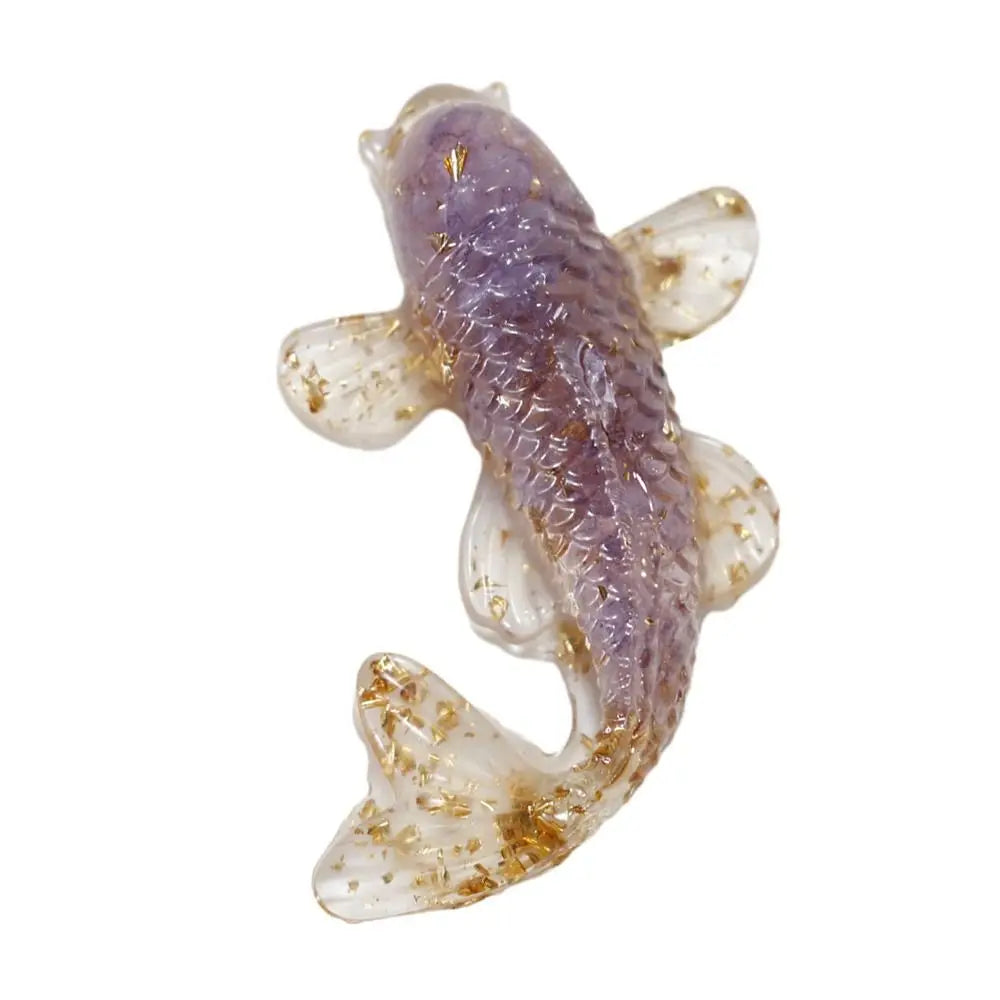 1PC Natural Crystal Crushed Stone Koi Fish Figure Ornament Drip Gel Small Goldfish Gifts Desktop Beautiful Jewelry