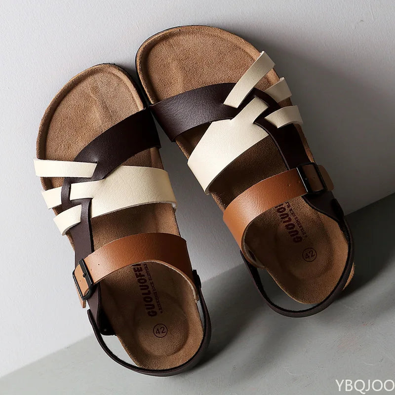 2022 New Summer Fashion Men Leather Sandals Outdoor Comfortable Breathable Sports Casual Non-Slip Beach Luxury Sandals