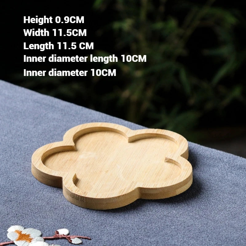 30 Style Round Square Flower Pots Planter Bamboo Tray Wood Holder Home Decor Gardening Supply Anti-Fade Simple Elegant Design