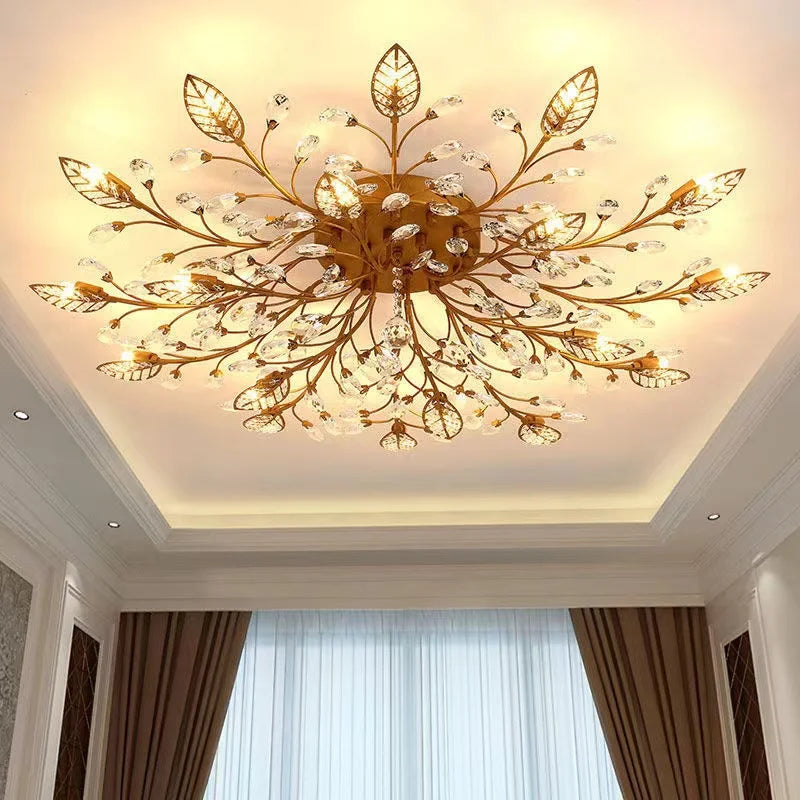 American retro crystal Ceiling lamp minimalist room bedroom dining room Nordic creative LED Ceiling lamp indoor lighting fixture
