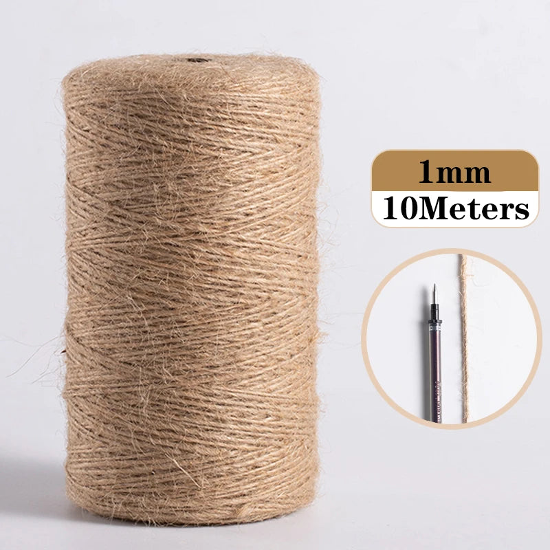Natural Vintage Jute Rope String 1/2/3/4/5/6/8/10mm DIY Jute Cord  Twine Ribbon Crafts Sewing Handwork Gift Wrap Home Decoration
