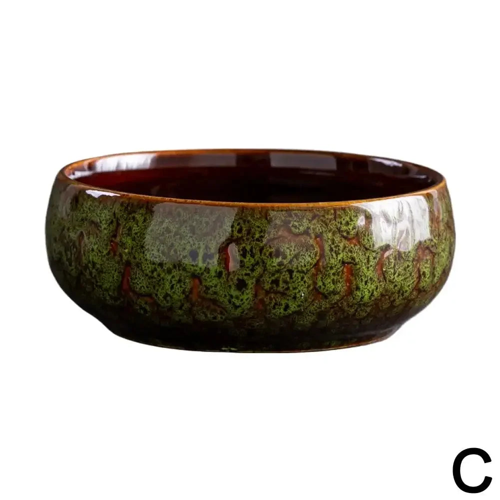 Oversized Hydroponic Planter Lotus Bowl Ceramic Water Garden Ornaments Root Decor Flower Cultivation System Flowerpot Acces K1K9