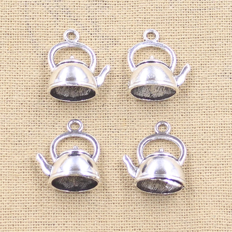 8pcs Charms Kettle Teapot 20x17x10mm Antique Making Pendant fit,Vintage Tibetan Bronze Silver color,DIY Handmade Jewelry