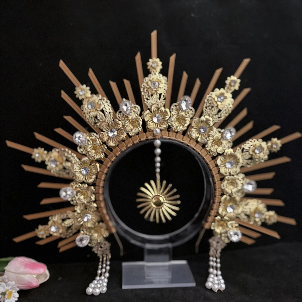 Gothic Crown Headband Goddess Halo Halloween Costume Headwear Party Cosplay Headgear Jewelry Accessories