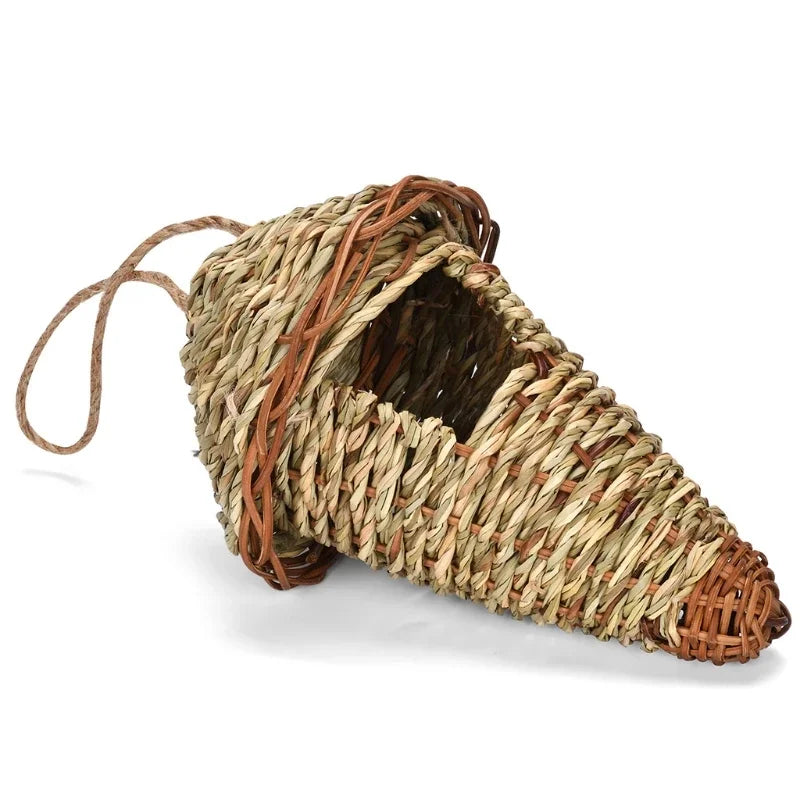 19 Birds Nest Bird Cage Natural Grass Egg Cage Bird House Outdoor Decorative Weaved Hanging Parrot Nest Houses Pet Bedroom