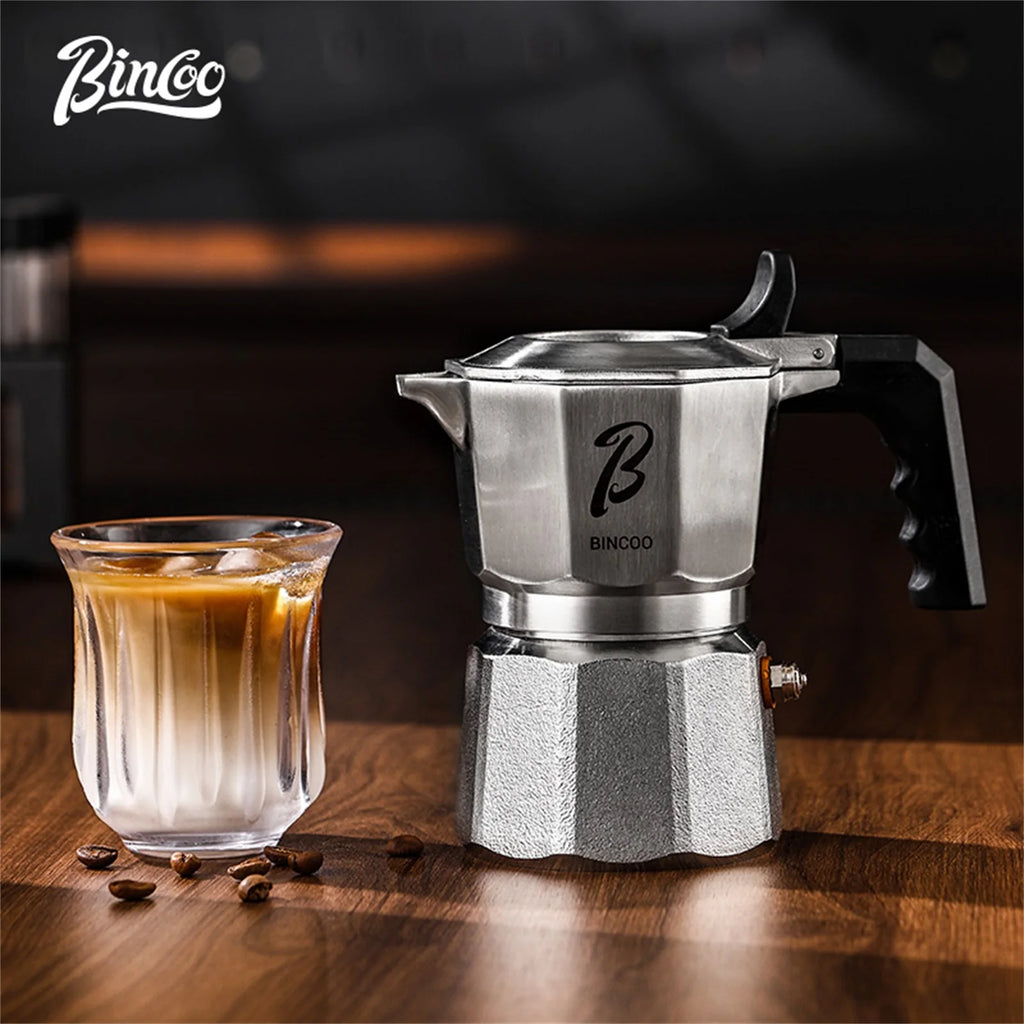 Bincoo Three-valve Moka Pot Set Stainless Steel Electric Pottery Pot Household Italian Espresso Coffee Pot Barista Accessories