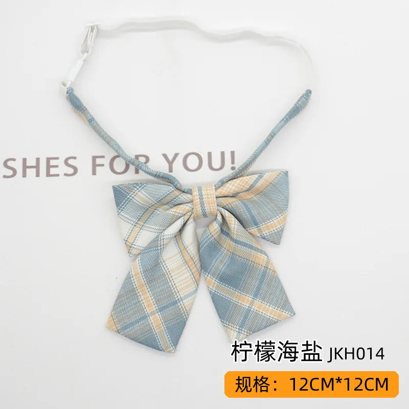 Trendy JK Ties Bowtie Women College Student Collar Neckwear Daily Shirt Accessories Cotton Plaid Bowknot Lolita Girls Lazy-tie