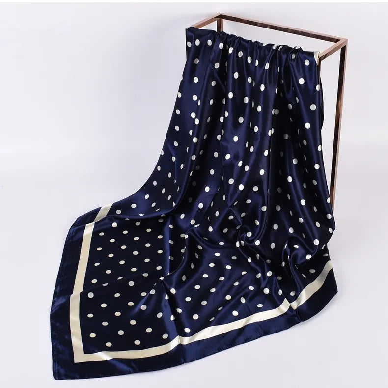 Head Scarf Women Luxury Brand 90×90cm Silk Square Scarf Satin Bandana Cheveux Soft Neckerchief Hijab Hair Scarves For Ladies