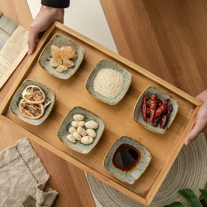 Ceramic Dishes Vintage Small Plate Japanese Creative Cartoon Seafood Sauce Dish Seasoning Plate Home Kitchen Tableware
