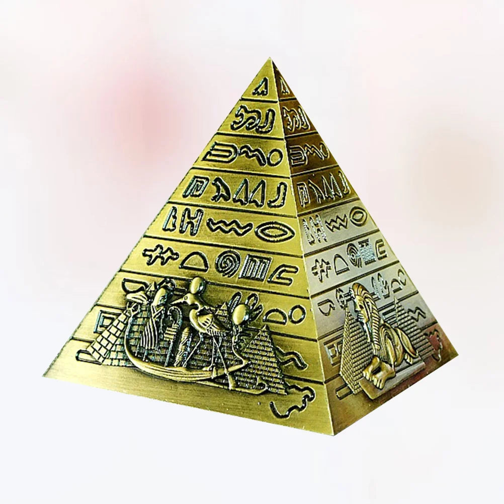 Bronze Alloy Pyramid Model Egyptian Gift Building Statue Figurine Home Decor Collection Item Display nament Miniature