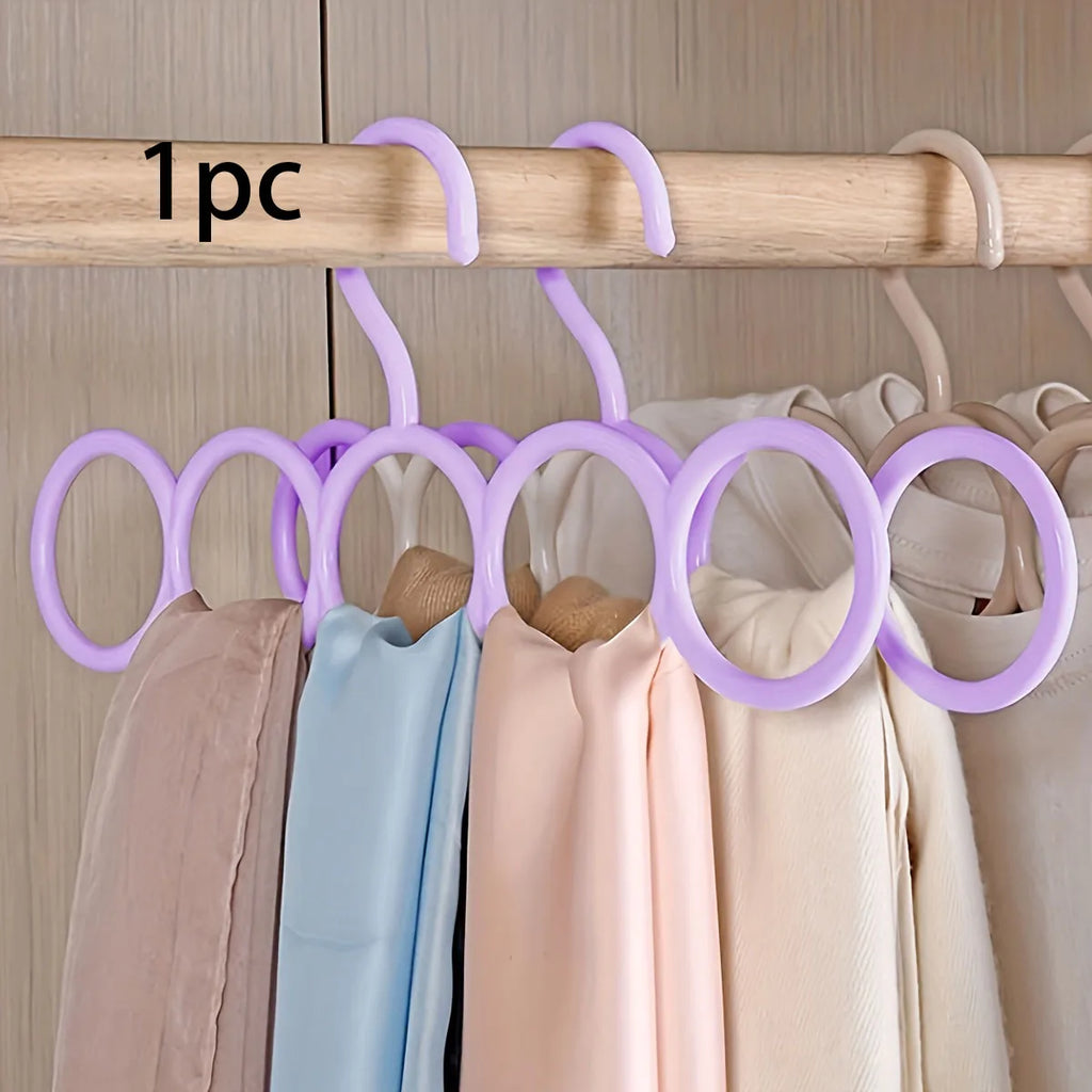 1pc/3pcs/5pcs Five-Ring Storage Hanger, Multifunctional Clothes Scarves , Save Space Closet Organizer For Home And Dorm