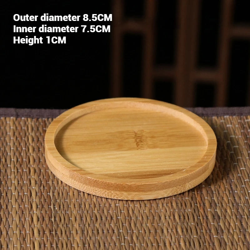 30 Style Round Square Flower Pots Planter Bamboo Tray Wood Holder Home Decor Gardening Supply Anti-Fade Simple Elegant Design