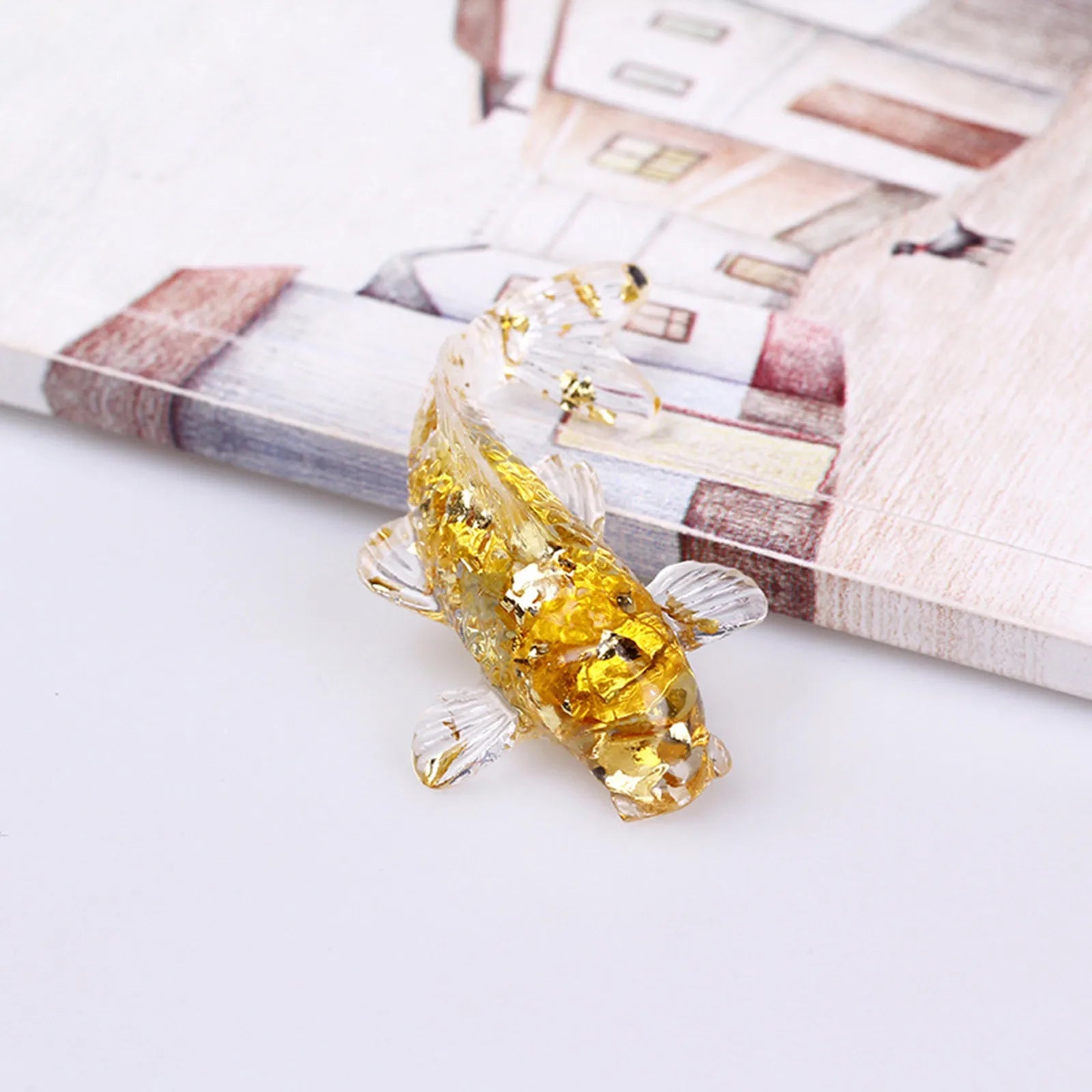 Natural Crystal Gravel Fish Shape Small Ornaments Decorative Office Surface Christmas Ornaments Vintage Dark Christmas Ornaments