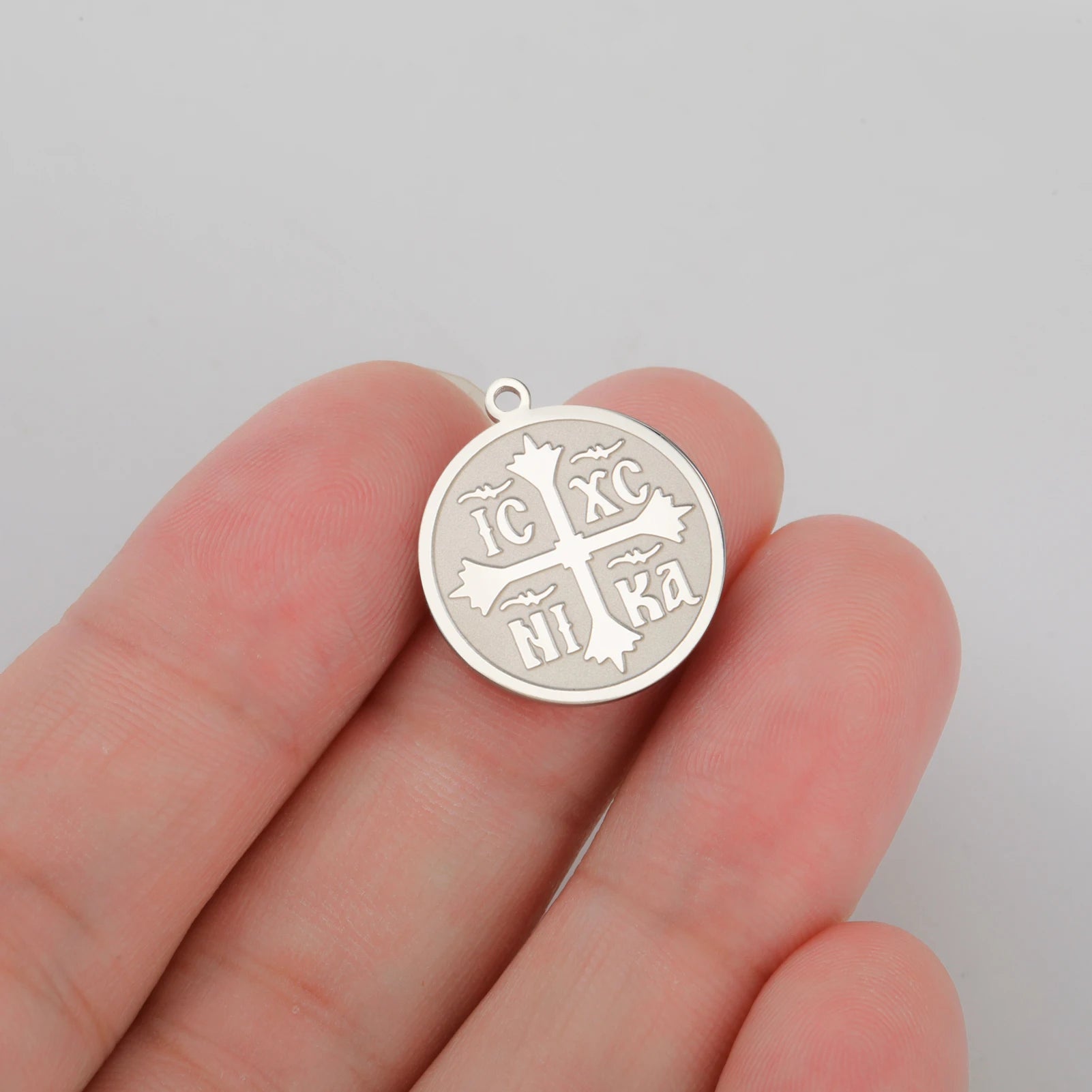 Stainless Steel Circle Cross Pendant for Necklace Earrings Bracelet Jewelry Set Gifts DIY Accessories Supplying Wholesale