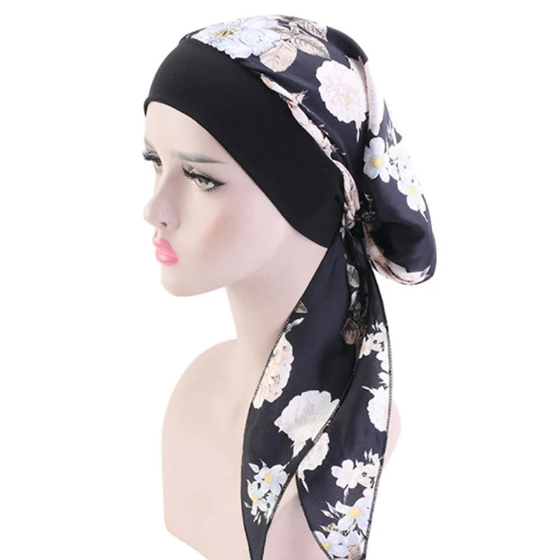 Lady Women Hat Chemo Cap Muslim Braid Head Scarf Turban Head Wrap Cover Ramadan Hair Loss Islamic Headwear Arab Fashion