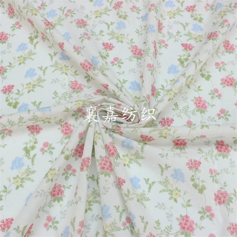 Woven Cotton Cloth Digital Small Floral Cut Fabric Children's Clothing Dress Handmade DIY Fabric
