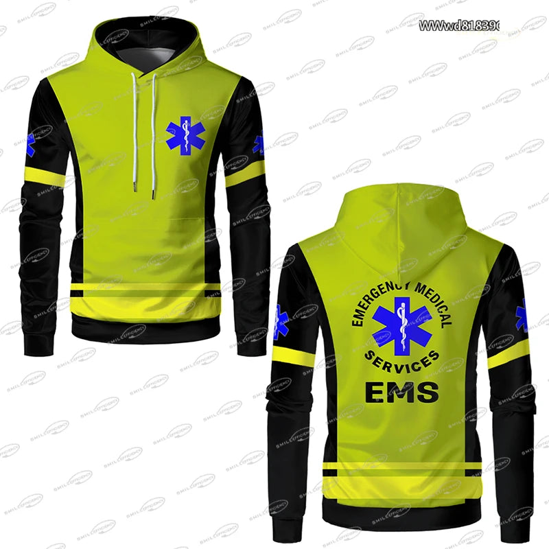 Classic Work Clothes Medical Worker Uniform Lightweight Sports Hoodie Medical Staff Cosplay Thin Oversized Printed Pullover