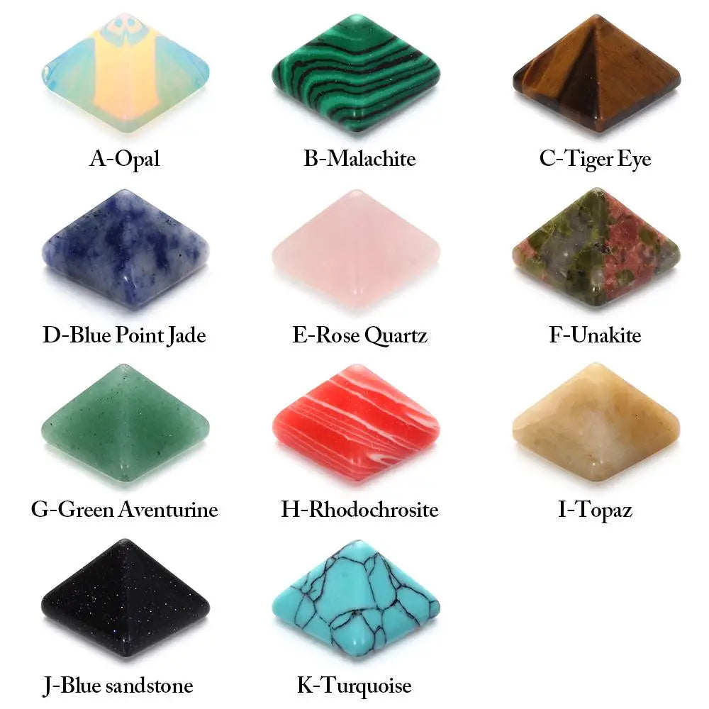 Pyramid Gemstone Natural Healing Stone Crystal Quartz Chakra Point Home Office Decor Crafts Polished Mini Ornament Stone Gift